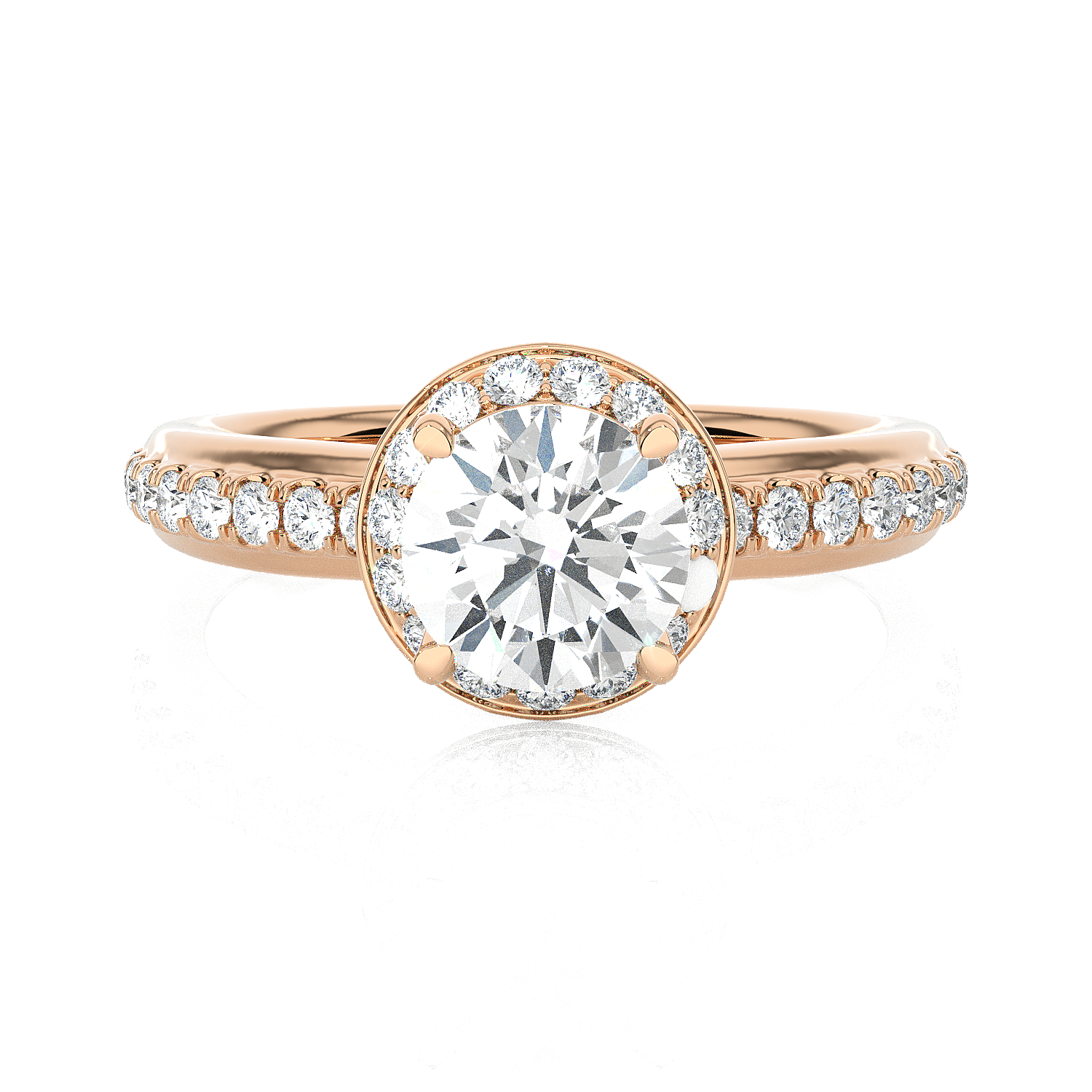 1 3/4 ctw Round Lab Grown Diamond Side Stone Engagement Ring