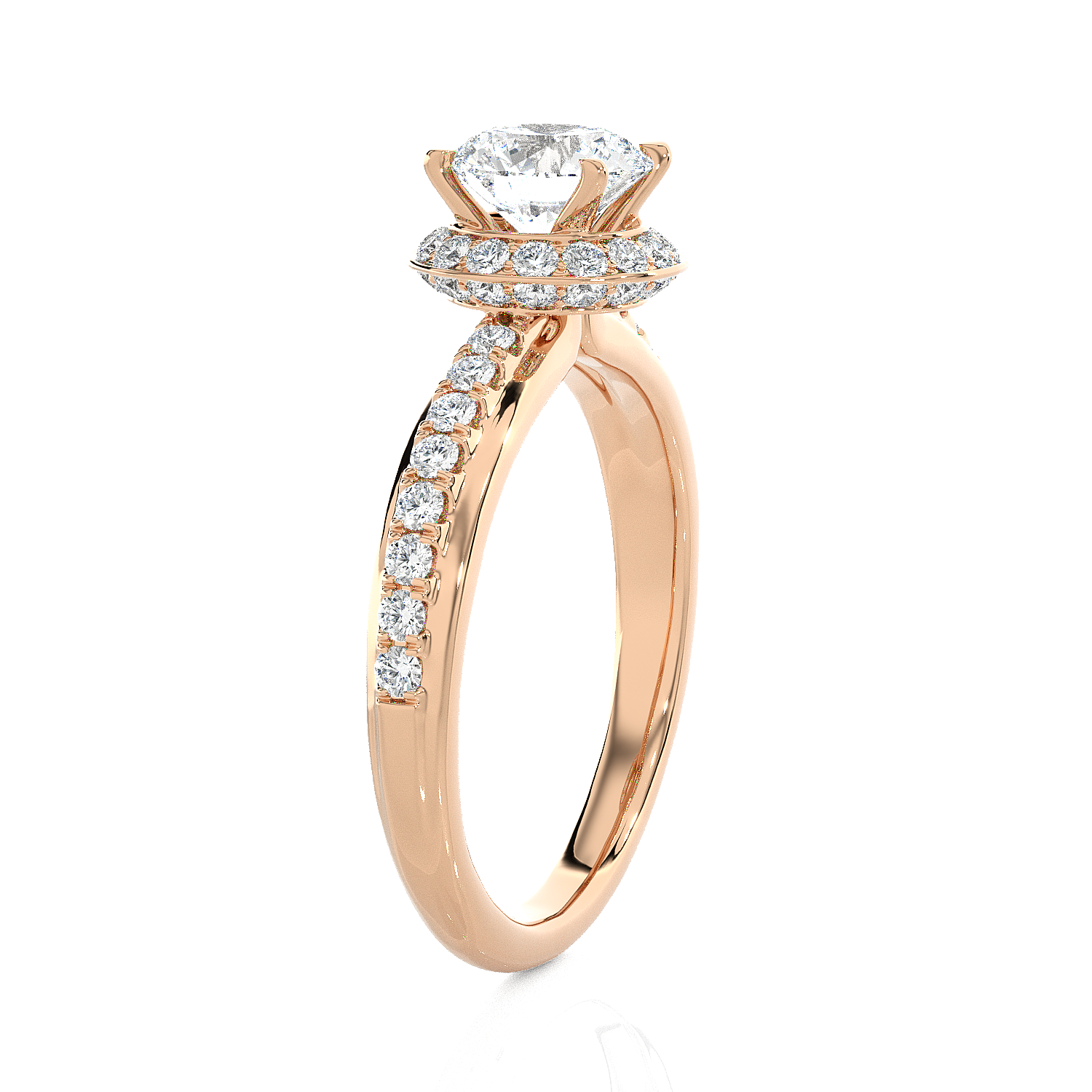 1 3/4 ctw Round Lab Grown Diamond Side Stone Engagement Ring