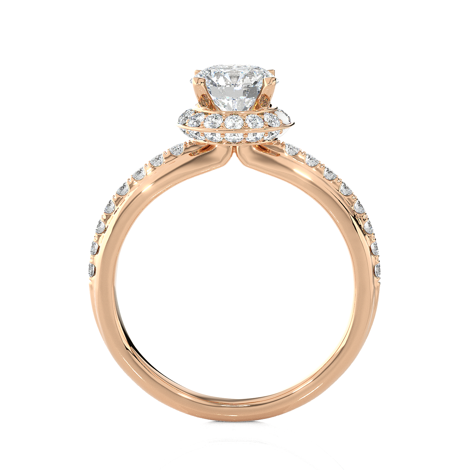 1 3/4 ctw Round Lab Grown Diamond Side Stone Engagement Ring