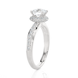 1 3/4 ctw Round Lab Grown Diamond Side Stone Engagement Ring