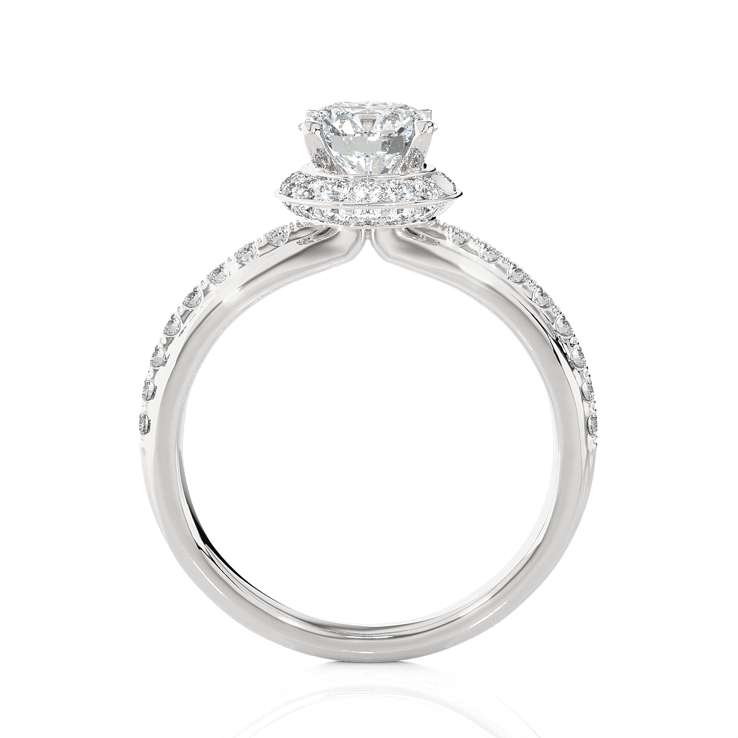 1 3/4 ctw Round Lab Grown Diamond Side Stone Engagement Ring