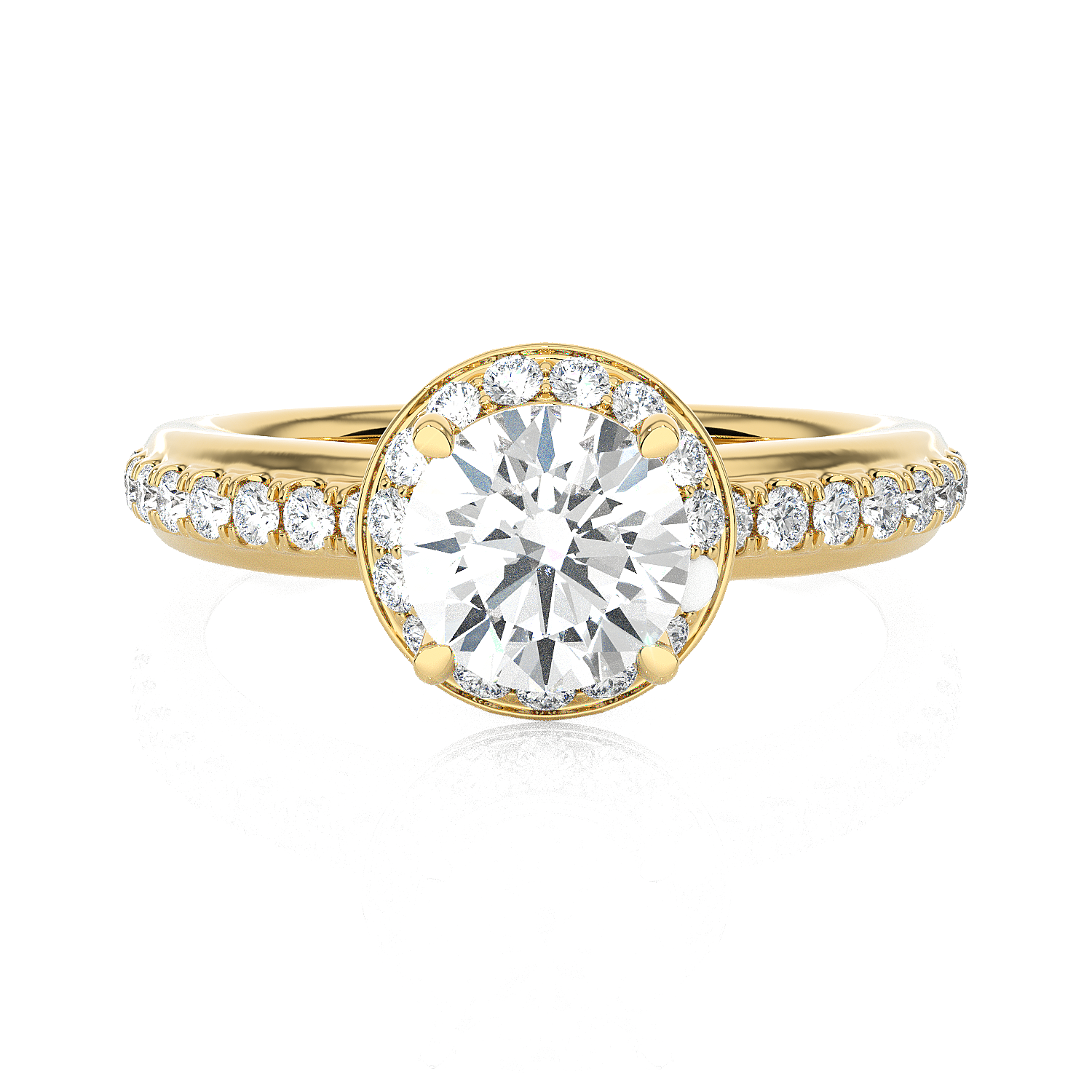1 3/4 ctw Round Lab Grown Diamond Side Stone Engagement Ring