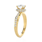 1 3/4 ctw Round Lab Grown Diamond Side Stone Engagement Ring