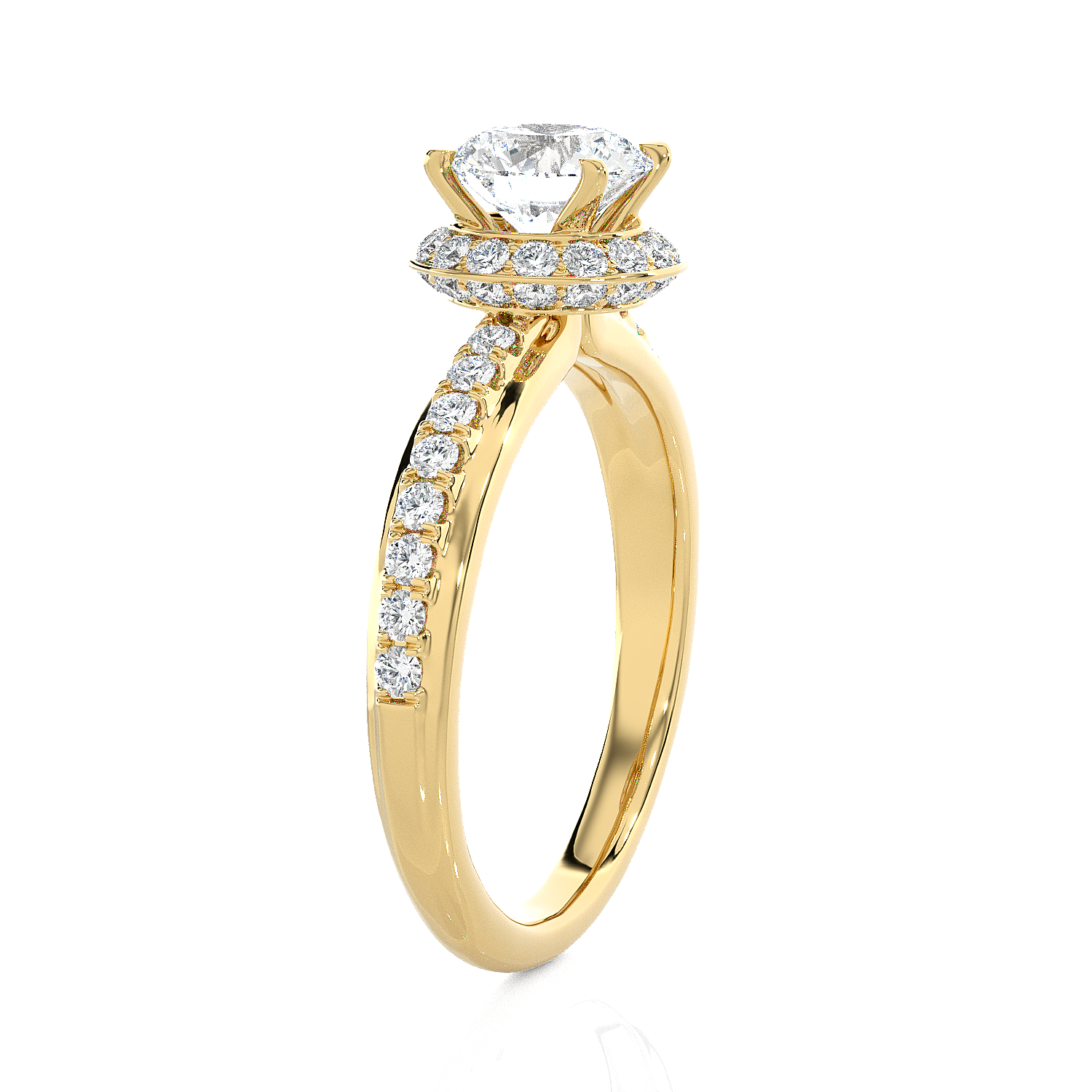1 3/4 ctw Round Lab Grown Diamond Side Stone Engagement Ring