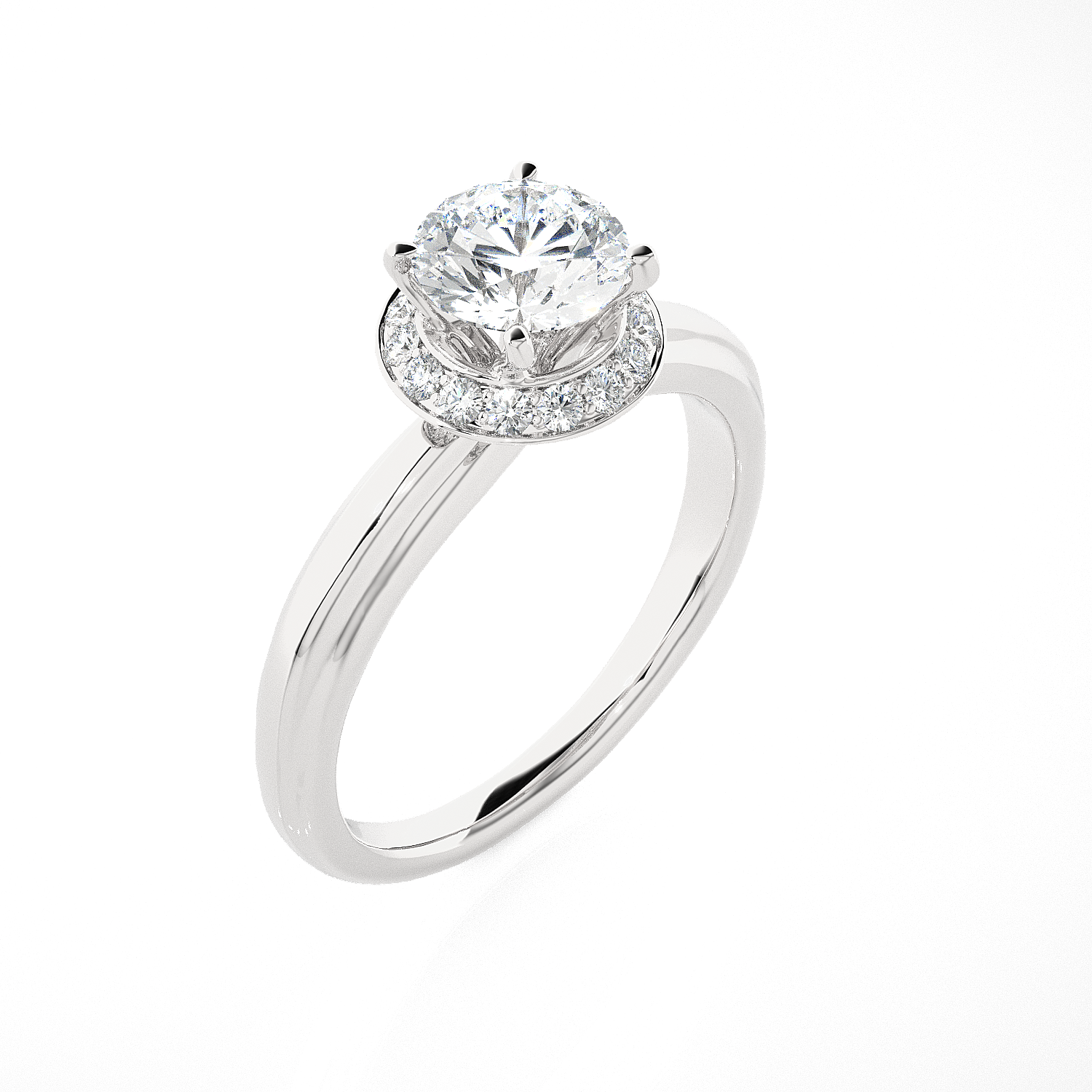 1 ctw Round Lab Grown Diamond Solitaire Engagement Ring