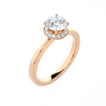 1 1/5 ctw Round Lab Grown Diamond Halo Engagement Ring