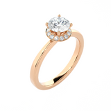 1 1/5 ctw Round Lab Grown Diamond Halo Engagement Ring