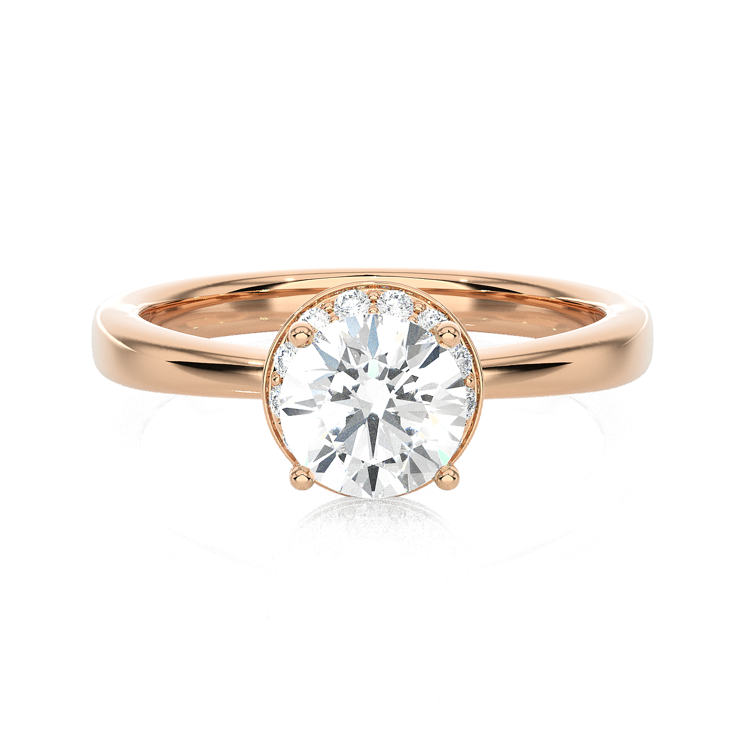 1 1/5 ctw Round Lab Grown Diamond Halo Engagement Ring