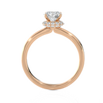 1 1/5 ctw Round Lab Grown Diamond Halo Engagement Ring
