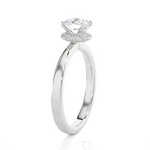 1 1/5 ctw Round Lab Grown Diamond Halo Engagement Ring