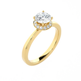 1 1/5 ctw Round Lab Grown Diamond Halo Engagement Ring
