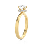 1 1/5 ctw Round Lab Grown Diamond Halo Engagement Ring