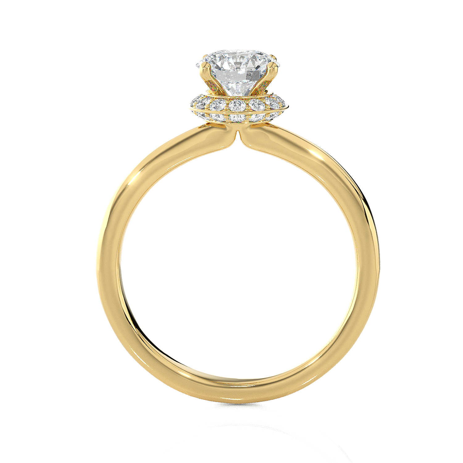 1 1/5 ctw Round Lab Grown Diamond Halo Engagement Ring
