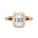 Emerald-Cut Lab Grown Diamond Halo Engagement Ring