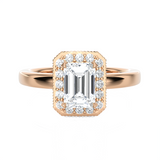 Emerald-Cut Lab Grown Diamond Halo Engagement Ring