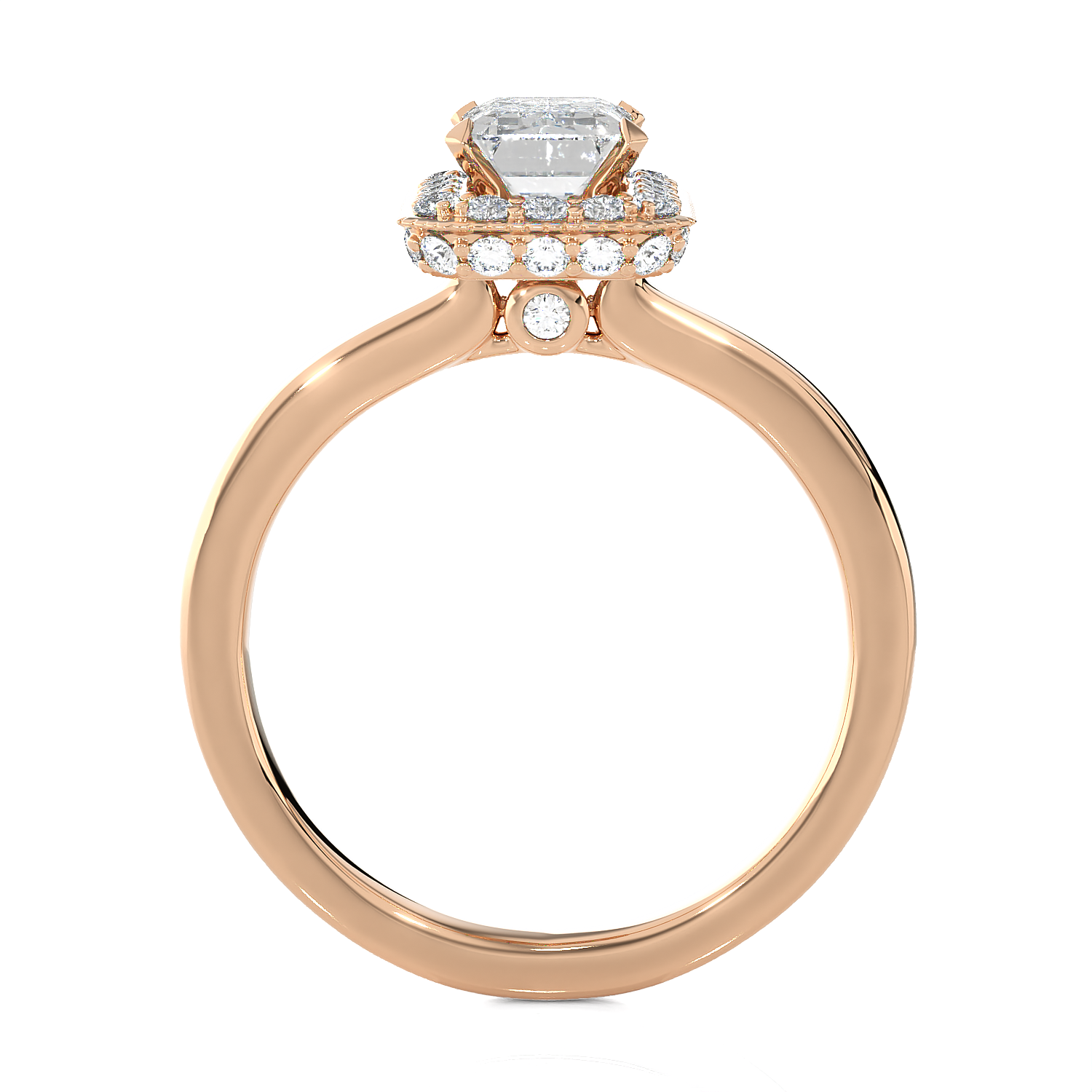 Emerald-Cut Lab Grown Diamond Halo Engagement Ring