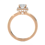 Emerald-Cut Lab Grown Diamond Halo Engagement Ring