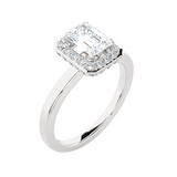 Emerald-Cut Lab Grown Diamond Halo Engagement Ring