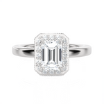 Emerald-Cut Lab Grown Diamond Halo Engagement Ring