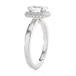 Emerald-Cut Lab Grown Diamond Halo Engagement Ring