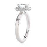 Emerald-Cut Lab Grown Diamond Halo Engagement Ring