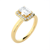Emerald-Cut Lab Grown Diamond Halo Engagement Ring