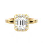 Emerald-Cut Lab Grown Diamond Halo Engagement Ring