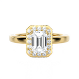 Emerald-Cut Lab Grown Diamond Halo Engagement Ring