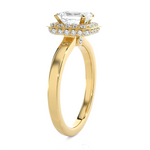 Emerald-Cut Lab Grown Diamond Halo Engagement Ring