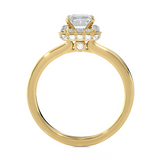 Emerald-Cut Lab Grown Diamond Halo Engagement Ring