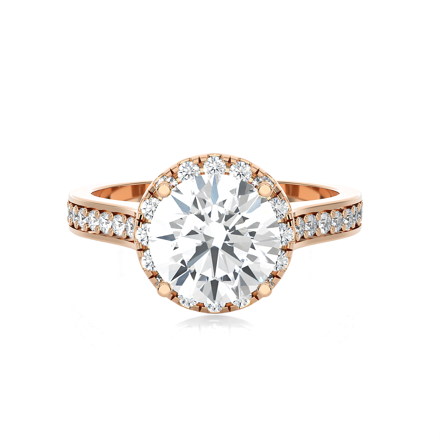 1 7/8 ctw Round Lab Grown Diamond Side Stone Engagement Ring