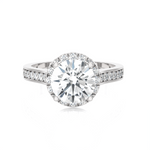 1 7/8 ctw Round Lab Grown Diamond Side Stone Engagement Ring