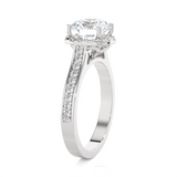 1 7/8 ctw Round Lab Grown Diamond Side Stone Engagement Ring