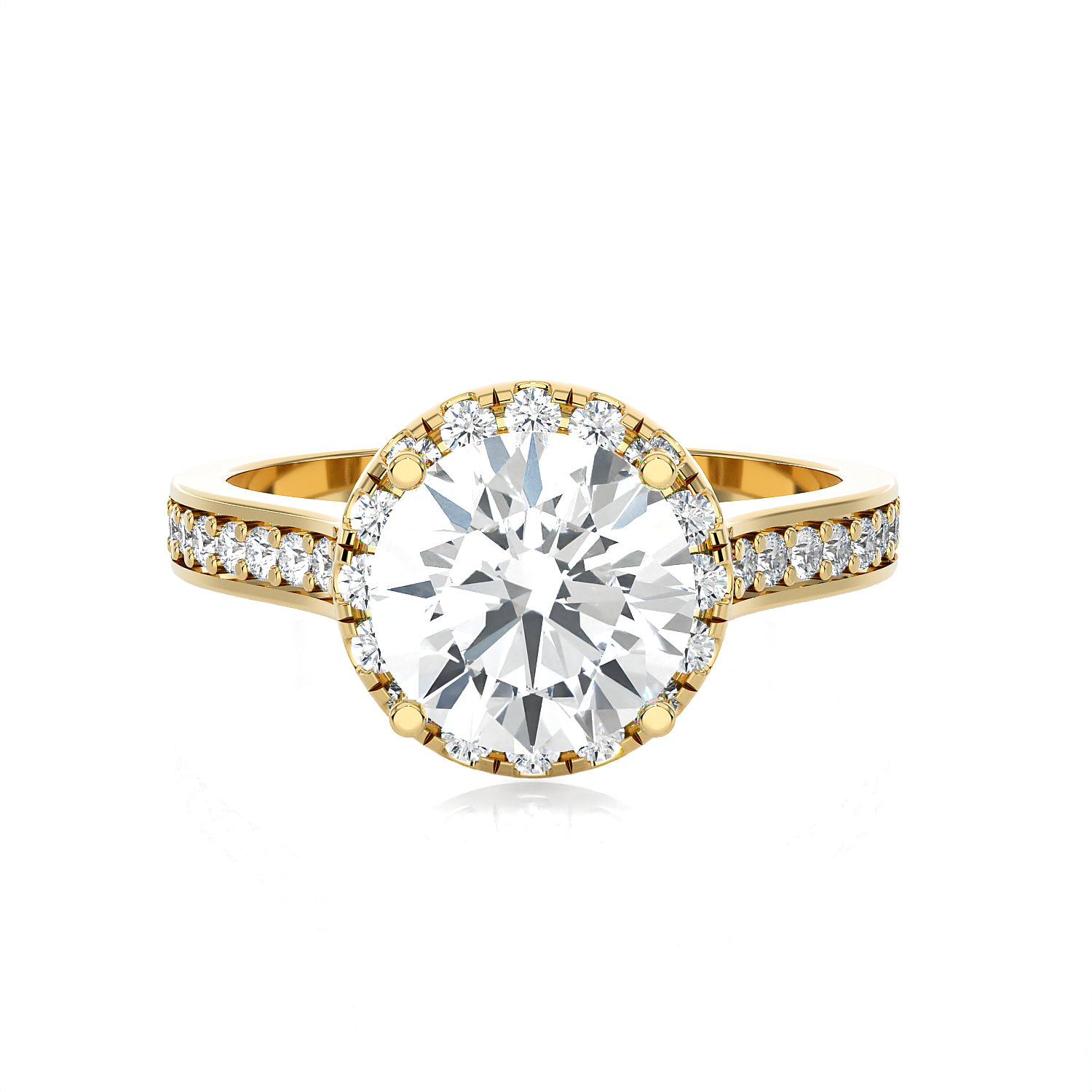 1 7/8 ctw Round Lab Grown Diamond Side Stone Engagement Ring