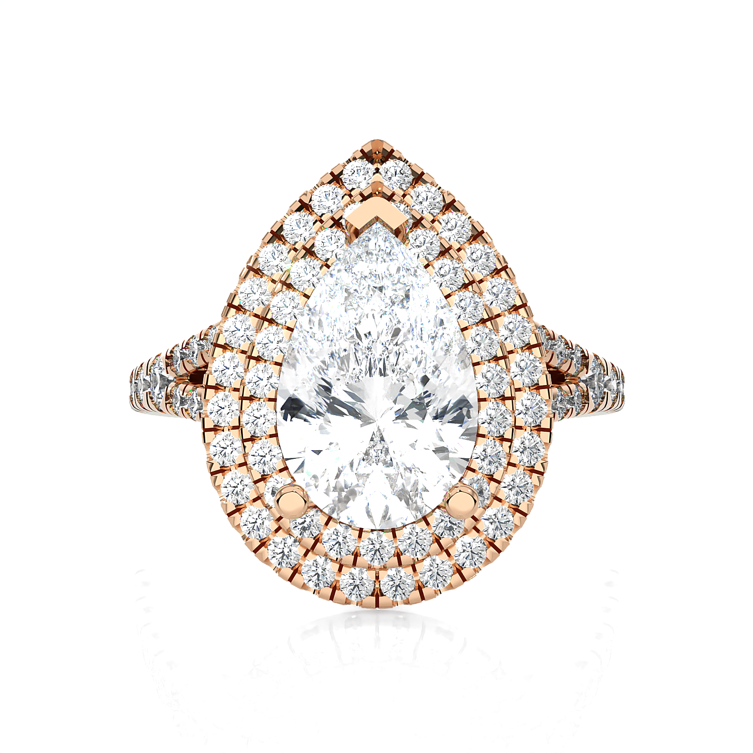 2 1/4 ctw Pear-Shaped Lab Grown Diamond Halo Engagement Ring