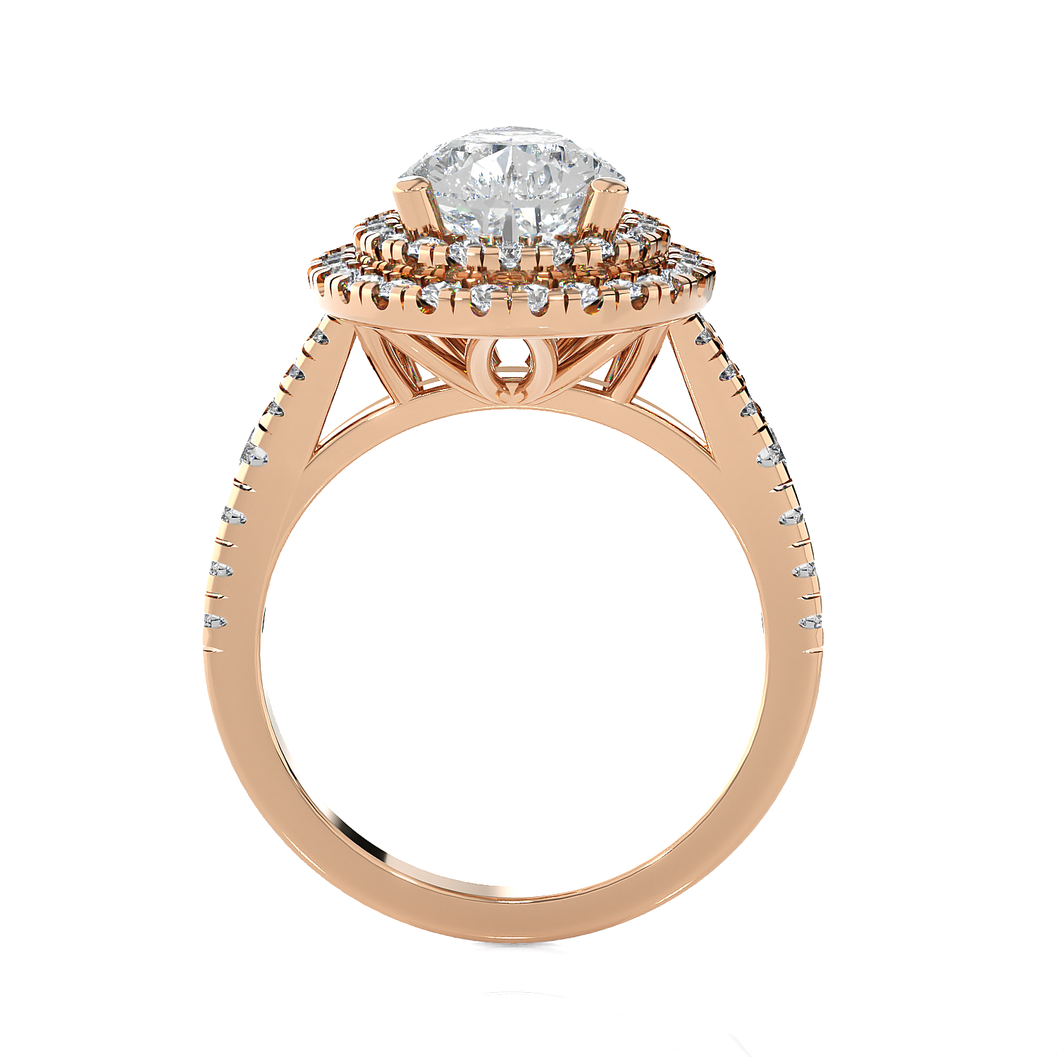 2 1/4 ctw Pear-Shaped Lab Grown Diamond Halo Engagement Ring