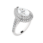 2 1/4 ctw Pear-Shaped Lab Grown Diamond Halo Engagement Ring