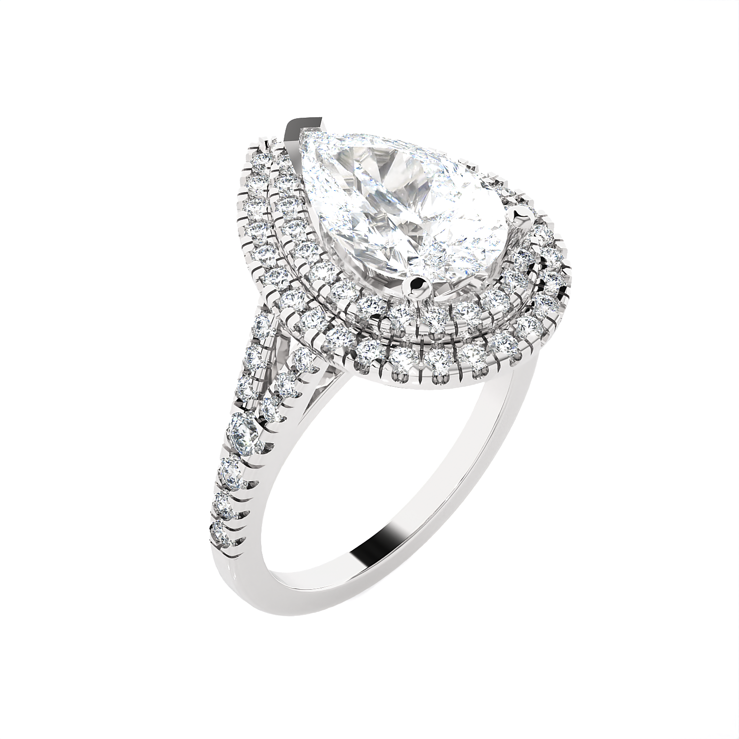 2 1/4 ctw Pear-Shaped Lab Grown Diamond Halo Engagement Ring