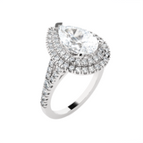 2 1/4 ctw Pear-Shaped Lab Grown Diamond Halo Engagement Ring