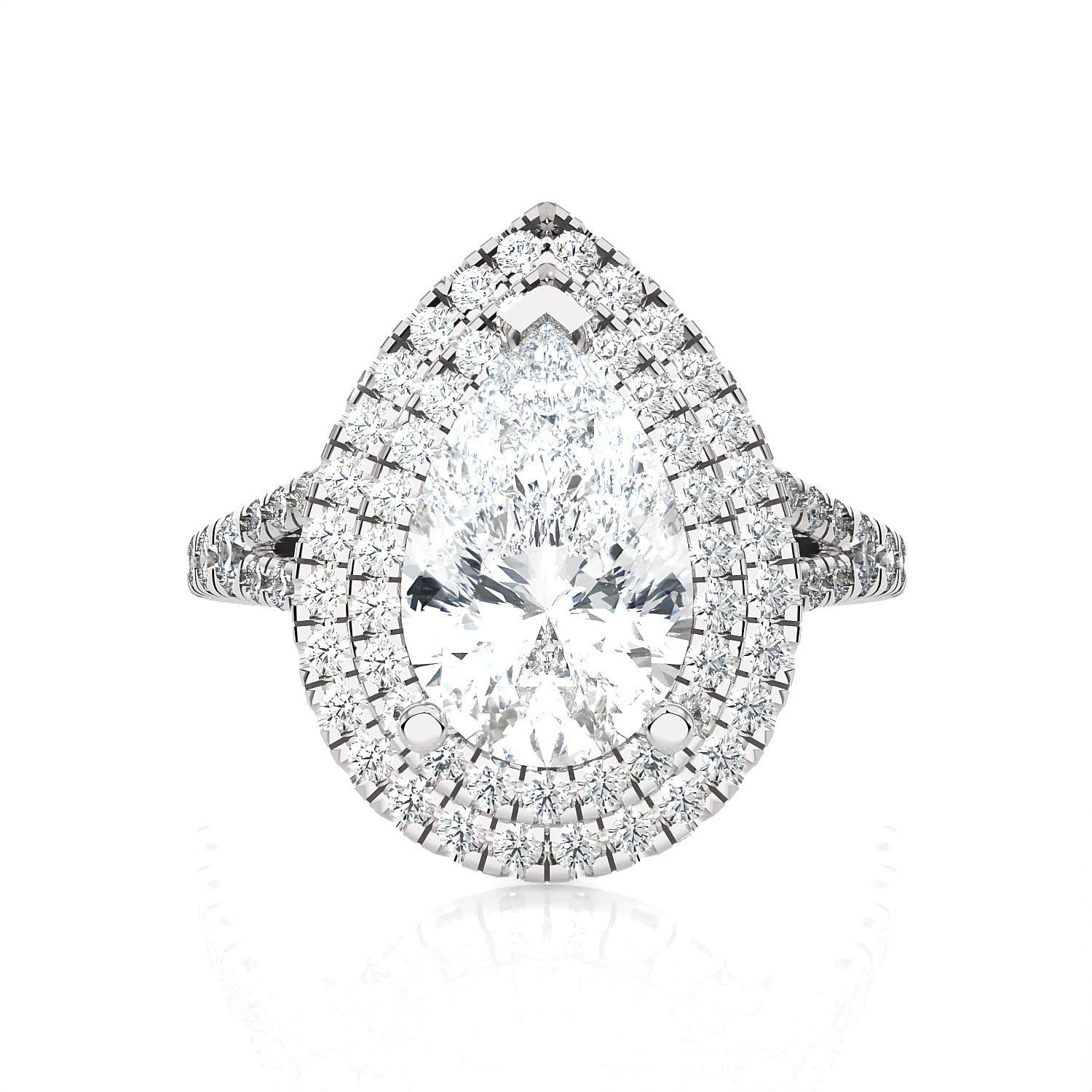 2 1/4 ctw Pear-Shaped Lab Grown Diamond Halo Engagement Ring
