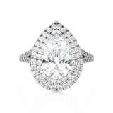 2 1/4 ctw Pear-Shaped Lab Grown Diamond Halo Engagement Ring