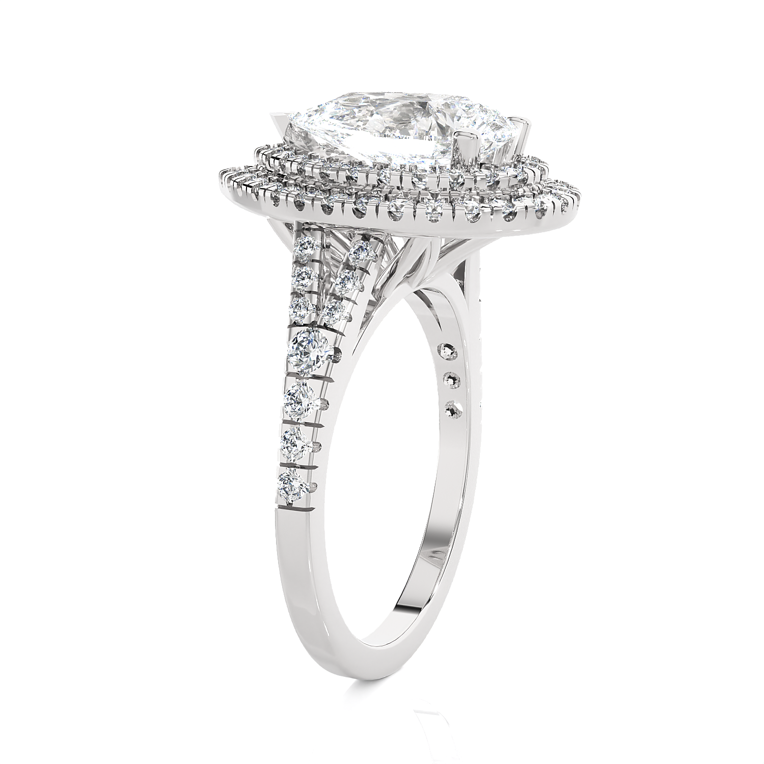 2 1/4 ctw Pear-Shaped Lab Grown Diamond Halo Engagement Ring