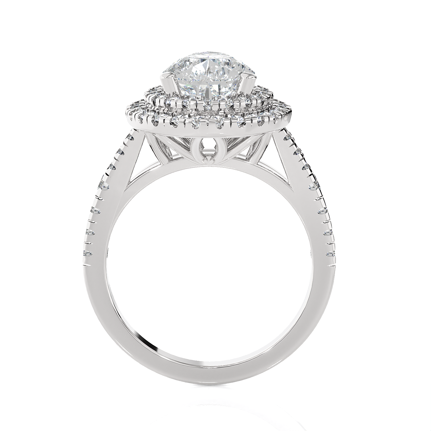 2 1/4 ctw Pear-Shaped Lab Grown Diamond Halo Engagement Ring