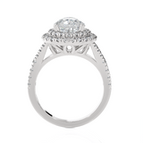 2 1/4 ctw Pear-Shaped Lab Grown Diamond Halo Engagement Ring