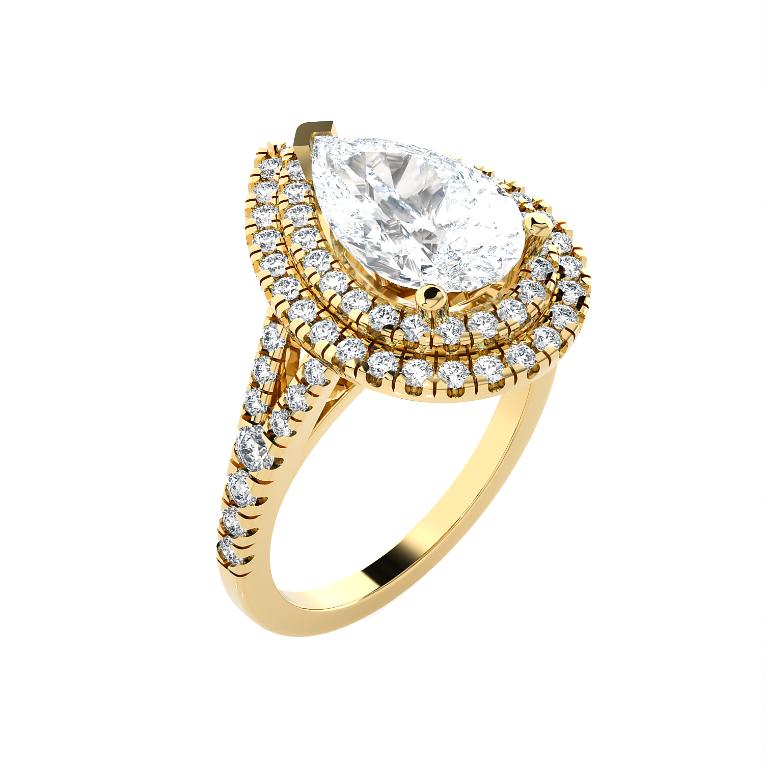 2 1/4 ctw Pear-Shaped Lab Grown Diamond Halo Engagement Ring