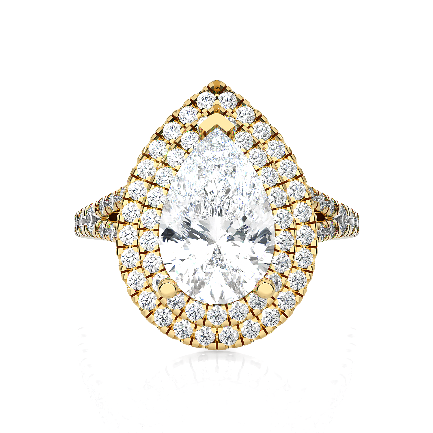 2 1/4 ctw Pear-Shaped Lab Grown Diamond Halo Engagement Ring