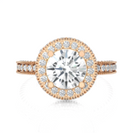 2 1/4 ctw Round Lab Grown Diamond Halo Engagement Ring