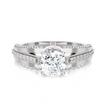 1 3/4 ctw Round Lab Grown Diamond Side Stone Engagement Ring