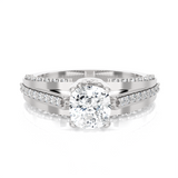1 3/4 ctw Round Lab Grown Diamond Side Stone Engagement Ring