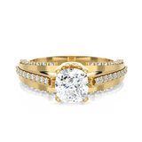 1 3/4 ctw Round Lab Grown Diamond Side Stone Engagement Ring
